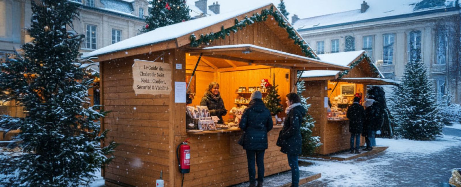 Chalet de noël idéal pour marché de Noël en extérieure