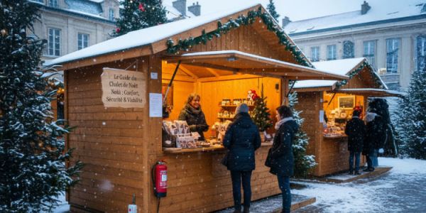 Chalet de noël idéal pour marché de Noël en extérieure