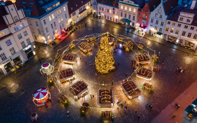 CHalet en bois pliable vu du ciel